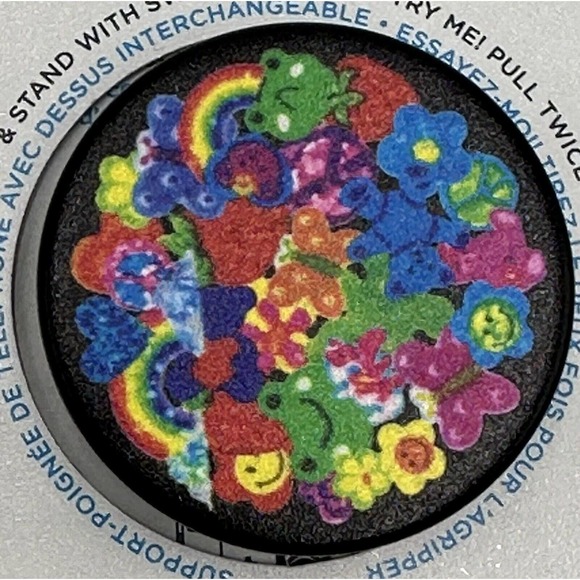 PopSockets PopGrip Phone Grip & Stand Swappable Sticker Dump Black Frog Flower - Picture 1 of 4